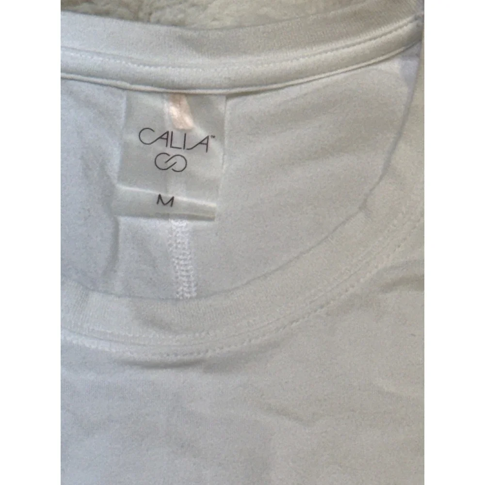 Calia‎ Tank Top Women Size M White Good Sleeveless Crew Neck Activewear - Picture 2 of 7